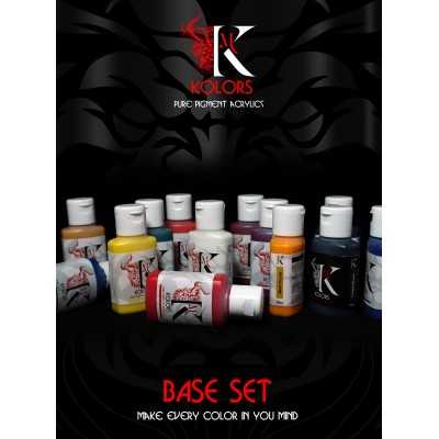 KIMERA KOLORS scatola base PURE PIGMENT ACRYLICS set di 13 + 1 boccette COLORE pigmento puro PEGASO MODELS età 14+ pegaso models