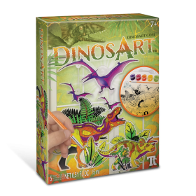 ADESIVI PER FINESTRE DA DECORARE acchiappasole DINOSAURI kit artistico DINOSART suncatchers CREATIVO età 7+ DINOSART - 1