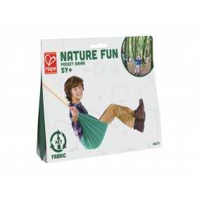 AMACA TASCABILE pocket swing NATURE FUN in pet riciclato E5573 per bambini HAPE età 5+