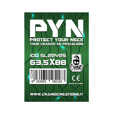100 BUSTINE PROTETTIVE PYN cranio creations CARD SLEEVES per carte di 63,5 x 88 mm VERDE Cranio Creations - 1