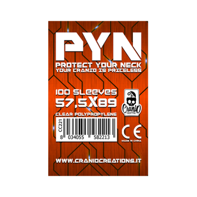 100 BUSTINE PROTETTIVE PYN cranio creations CARD SLEEVES per carte di 57,5 x 89 mm ROSSO Cranio Creations - 1