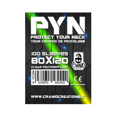 100 BUSTINE PROTETTIVE PYN cranio creations CARD SLEEVES per carte di 80 x 120 mm VERDE Cranio Creations - 1