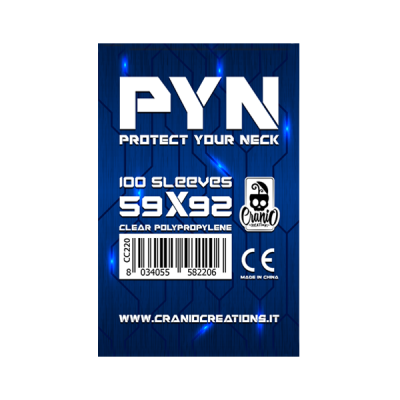 100 BUSTINE PROTETTIVE PYN cranio creations CARD SLEEVES per carte di 59 x 92 mm BLU Cranio Creations - 1