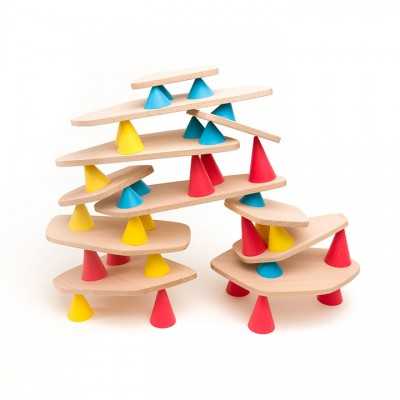 PIKS medium kit OPPI gioco creativo IN LEGNO set 44 PEZZI costruzioni DA IMPILARE età 3+ - 1