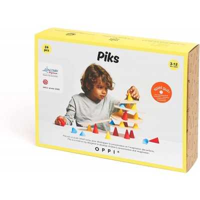 PIKS small kit OPPI gioco creativo IN LEGNO set 24 PEZZI costruzioni DA IMPILARE età 3+ - 2