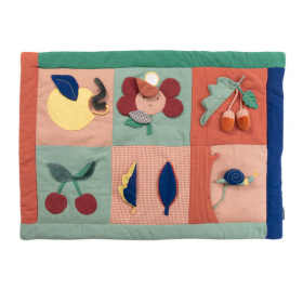 TAPPETO ATTIVITA' morbido GRANDE colori tenui POMME DES BOIS inserti sensoriali MOULIN ROTY età 0 mesi + Moulin Roty - 1