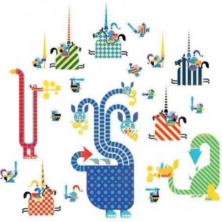 Adesivi attaccastacca dei DRAGONI - DJECO 21 stickers DD04522