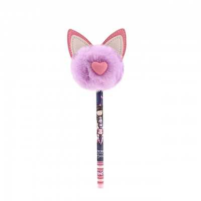FLUFFY PEN biro con pompon GORJUSS santoro CHESHIRE THE CAT viola Gorjuss - 1