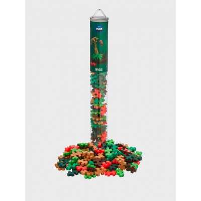TUBO da 100 pezzi MINI BASIC plus plus JUNGLE giungla COSTRUZIONI età 5+ Plusplus - 1