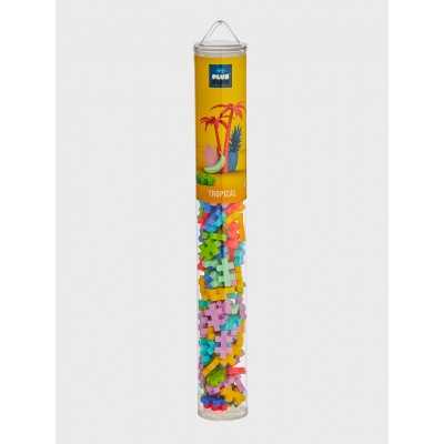 TUBO da 100 pezzi MINI BASIC plus plus TROPICAL tropicale COSTRUZIONI età 5+ Plusplus - 1