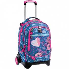 TROLLEY 2 RUOTE seven YUB da 34 litri HAYRIDE scuola 2WD zaino FANTASIA BLU SEVEN - 1