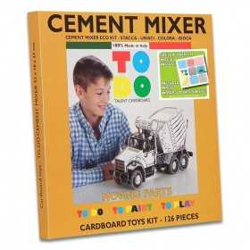 CEMENT MIXER To Do BETONIERA in cartone DA MONTARE e colorare 126 PEZZI kit MADE IN ITALY 6+ TO DO - 1
