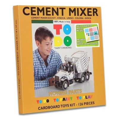 CEMENT MIXER To Do BETONIERA in cartone DA MONTARE e colorare 126 PEZZI kit MADE IN ITALY 6+ TO DO - 1