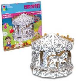 CAROUSEL carosello TO DO kit TODO in cartone DA MONTARE e colorare 32 PEZZI made in italy TO DO - 1