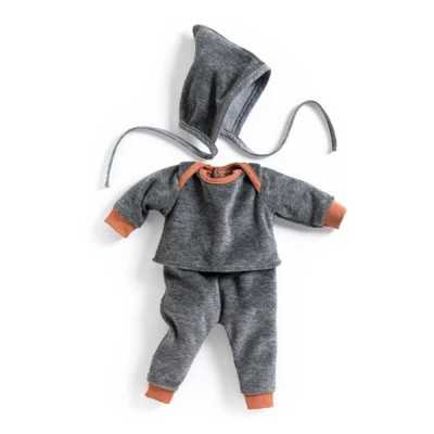 ABITI GRIGIO completo per bambole PERLA pomea collection DJECO età 18 mesi + Djeco - 1
