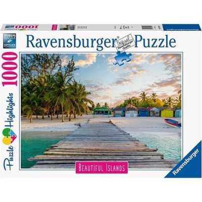 PUZZLE ravensburger 1000 PEZZI di 70 x 50 cm ISOLA CARAIBICA MALDIVE Ravensburger - 1
