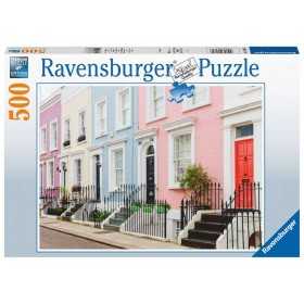PUZZLE ravensburger 500 PEZZI di 36 x 49 cm CASE COLORATE LONDINESI originale