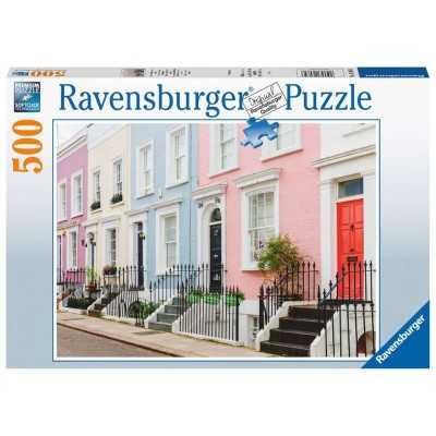 PUZZLE ravensburger 500 PEZZI di 36 x 49 cm CASE COLORATE LONDINESI originale Ravensburger - 1