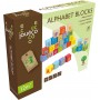 ALFABETO di 30 pezzi CUBETTI DI LEGNO colorati JOUECO età 12 mesi + - 2