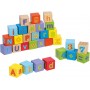 ALFABETO di 30 pezzi CUBETTI DI LEGNO colorati JOUECO età 12 mesi + - 3