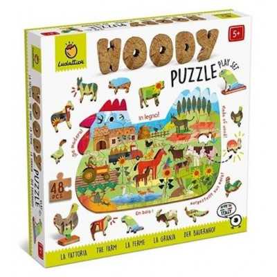 LA FATTORIA the farm WOODY PUZZLE playset IN LEGNO con 48 pezzi LUDATTICA età 5+ LUDATTICA - 2