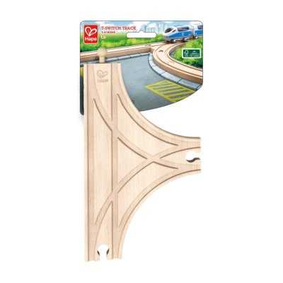BINARIO A T pezzo unico IN LEGNO ferrovia HAPE trenino T SWITCH TRACK età 3+ Hape - 1