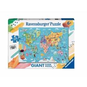 GIANT floor PUZZLE ravensburger ALLA SCOPERTA DEL MONDO mappa 125 PEZZI grandi 69 X 49 CM età 6+ Ravensburger - 1
