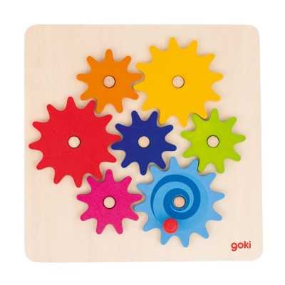 GIOCO DELLE RUOTE DENTATE ingranaggi GOKI in legno 8 PEZZI età 3+ GOKI - 1