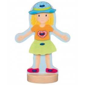 BAMBOLA DA VESTIRE base in legno VESTITI IN STOFFA set di 10 abiti GOKI età 4+ GOKI - 1