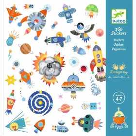 ADESIVI set di 160 stickers SPAZIO viaggio interstellare DJECO creativo DJ09270 età 4+ Djeco - 1