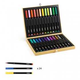 SCATOLA DEI COLORI con 24 pezzi VALIGETTA DA COLORARE set per disegnare DJECO pennarelli DJ08795 età 5+ Djeco - 1