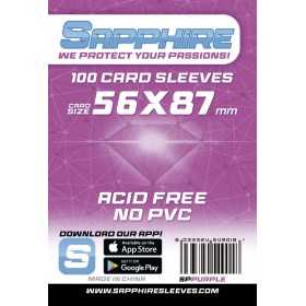 100 BUSTINE PROTETTIVE Sapphire PURPLE card sleeves 56 x 87 mm RED GLOVE 50% più spesse TRASPARENTI viola Red Glove - 1