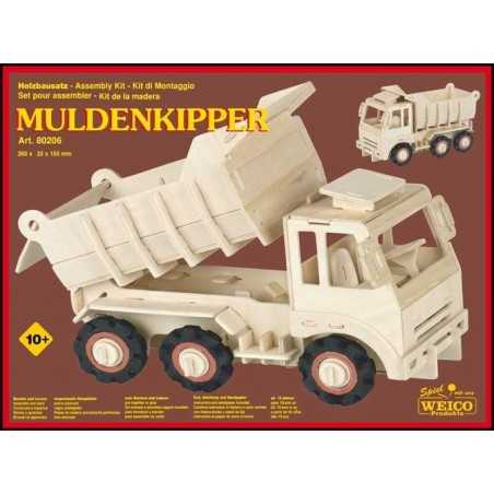 CAMION CASSONE RIBALTABILE da montare WEICO età 10+ modellismo in legno bambini