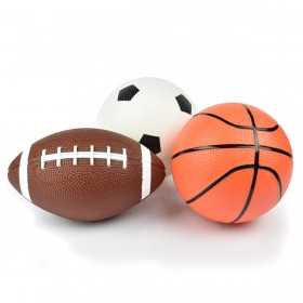 MINI BALL SET con 3 palloni BASKET CALCIO RUGBY palle LEGAMI