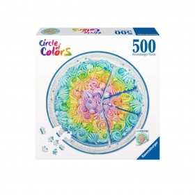 PUZZLE ravensburger CIRCLE OF COLORS circolare TORTA ARCOBALENO originale 500 PEZZI diametro 52 CM