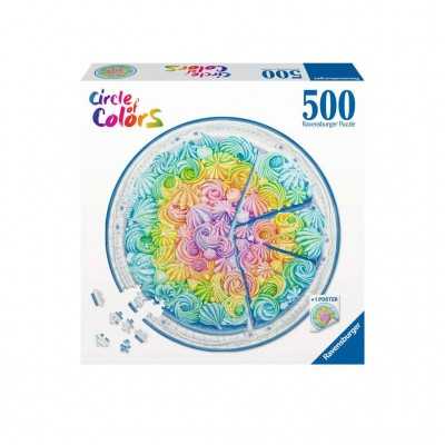PUZZLE ravensburger CIRCLE OF COLORS circolare TORTA ARCOBALENO originale 500 PEZZI diametro 52 CM Ravensburger - 1