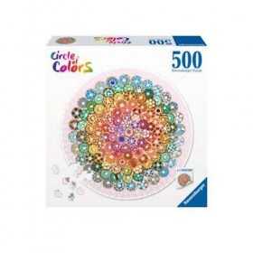 PUZZLE ravensburger CIRCLE OF COLORS circolare DONUTS originale 500 PEZZI diametro 52 CM