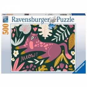 PUZZLE ravensburger GATTO TRENDY original 500 PEZZI soft click 49 X 36 CM