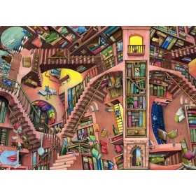PUZZLE ravensburger BIBLIOTECA BISLACCA original 500 PEZZI soft click 49 X 36 CM