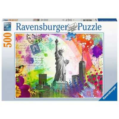 PUZZLE ravensburger CARTOLINA DA NEW YORK original 500 PEZZI soft click 49 X 36 CM Ravensburger - 1