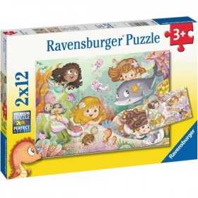 2 PUZZLE DA 12 PEZZI ravensburger FATINE E SIRENE set 2 x 12 cod 056637 età 3+ Ravensburger - 1