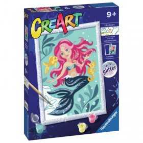 CREART SIRENA kit artistico ENCHANTED MERMAID ravensburger 13 COLORI con cornice GLITTER età 9+ Ravensburger - 1