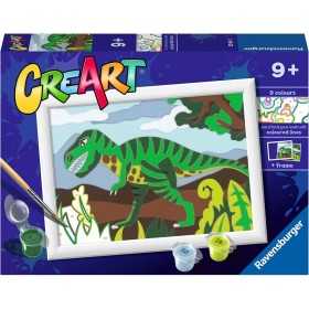 CREART kit artistico ROAMING DINOSAUR ravensburger 9 COLORI con cornice DINOSAURO età 9+ Ravensburger - 1