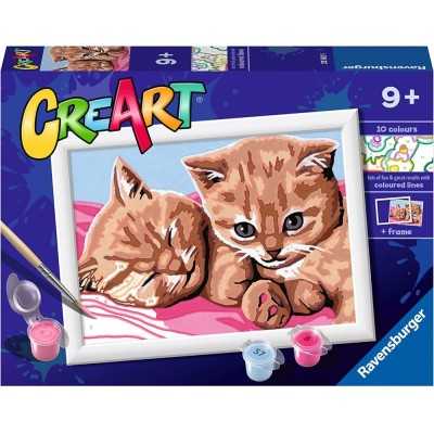 CREART kit artistico FELINE FRIENDS ravensburger 10 COLORI con cornice GATTINI età 9+ Ravensburger - 1