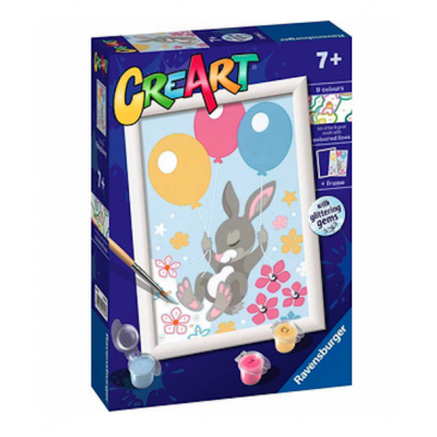 CREART kit artistico FLYING BUNNY ravensburger 9 COLORI con cornice CONIGLIETTO età 7+ Ravensburger - 1