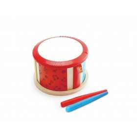 TAMBURO A DUE FACCE hape DOUBLE SIDED DRUM musicale CON 2 BACCHETTE età 12 mesi + Hape - 1