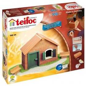 CASETTA BASE casa TEIFOC costruzioni IN MATTONI cemento di mais 110 PEZZI età 6+ TEIFOC - 1