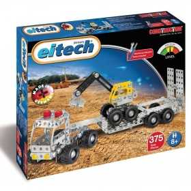 CAMION RIMORCHIO costruzioni IN METALLO con attrezzi EITECH con ruspa 375 PEZZI età 8+ EITECH - 1