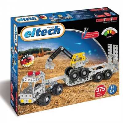 CAMION RIMORCHIO costruzioni IN METALLO con attrezzi EITECH con ruspa 375 PEZZI età 8+ EITECH - 1