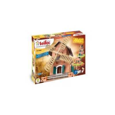 MULINO A VENTO con pannello SOLARE costruzioni IN MATTONI teifoc 380 PEZZI età 8+ TEIFOC - 1